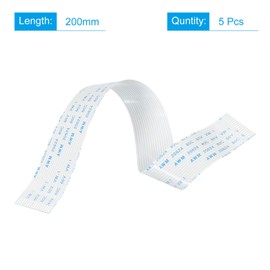 sourcing map Flat Cable 16 Pins 1.0 mm 200 mm for 3D Printer Camera Connector A Type Pack of 5