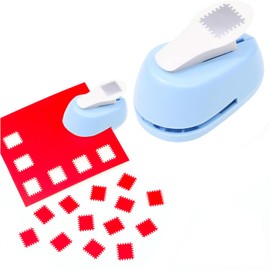 Stamp Border Paper Punch Craft Punch Hole Punch Square Paper Puncher Portable Easy Grip Embossing Punch Die-Cut Punch Classification File Scrapbook Paper Craft for New Year Birthday Photo Card Making