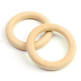 Set of 10 Natural Unfinished Solid Wooden Rings Wood Ring Circle Wood Pendant and Connectors Jewelry Making (90mm-3.54inch)