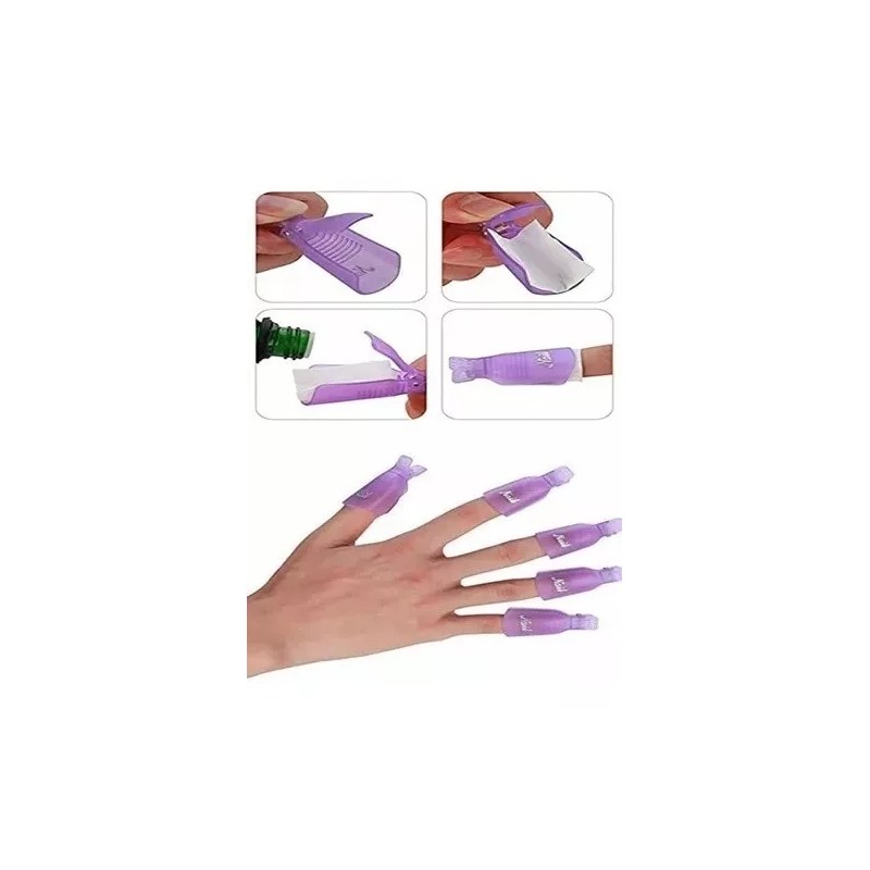 Nail Pinzas Plásticas Retiradoras De Acrílico O Gelish 10 Piezas