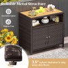 RELAX4LIFE Wicker Outdoor Bar Cabinet - PE Rattan Patio Bar
