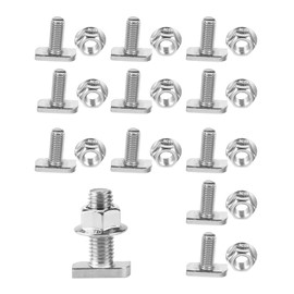 Pack of 12 M8 x 20 Hammer Head Screws with Flange Nuts, Stainless Steel A2-70 Screws with Locking Tooth Nuts for Photovoltaic Greenhouse and Solar Panel Holder