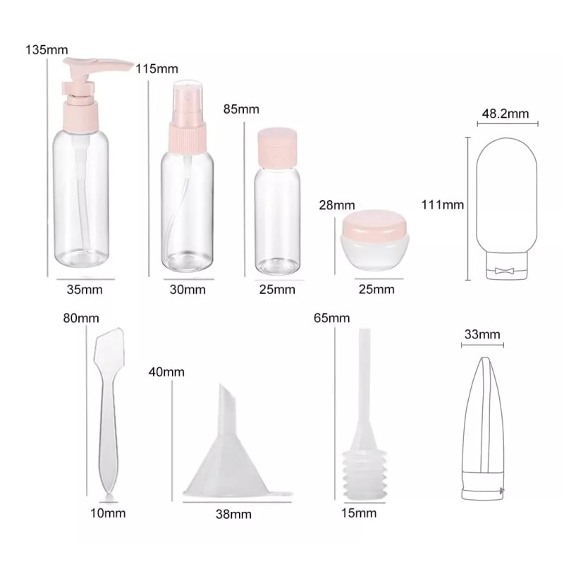 SANBREVE Contenedores De Viaje, Botella Viaje De Silicona 11 Piezas