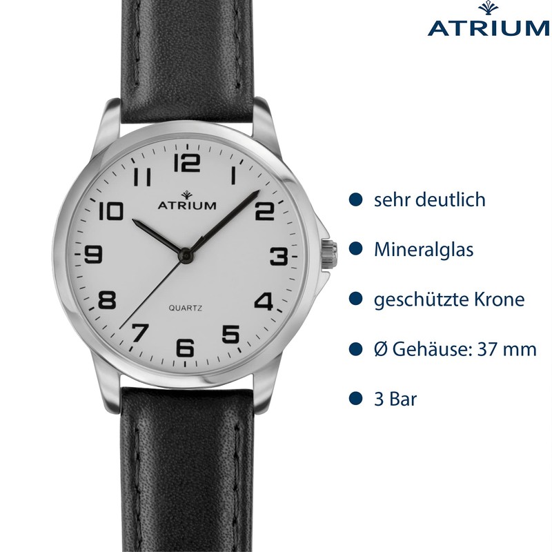 Atrium Men's Watch Very Clear Silver Analogue Quartz 3 Bar