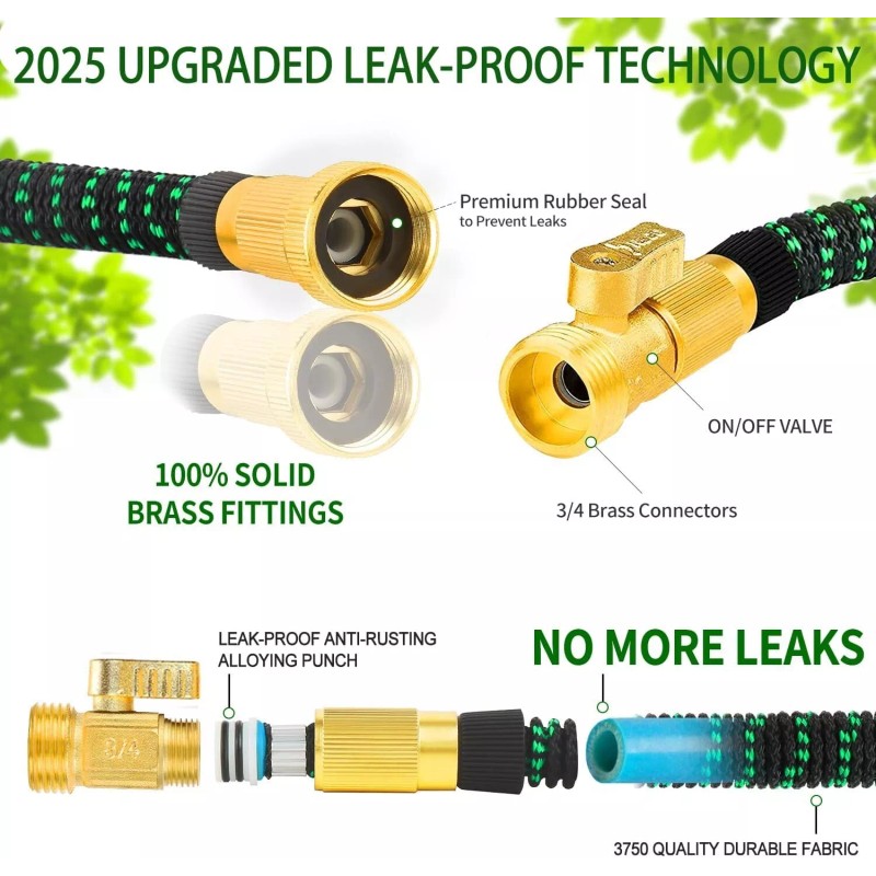 Xirssvy Expanding Expandable Flexible Garden Water Hose w Spray Nozzle
