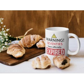 80th Birthday Gifts for Women Men - Seventies Have Expired - Rude Novelty Gag Joke Funny Mugs for 80th Birthday Present, 11oz Premium Ceramic Coffee Mugs