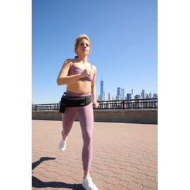 SOLAWELL Running Belt with Water Bottle Holder - Waist Bag With Extender for Jogging, Hiking, Cycling, Walking - Dog Walker Hydration Fanny Pack - Black (New Version)