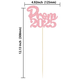 Gyufise 12Pcs Prom 2025 Centerpiece Sticks Prom Night Party 2025 Graduation Table Flower Sticks Class of 2025 Floral Decorations for 2025 Graduation Prom Party Supplies Pink