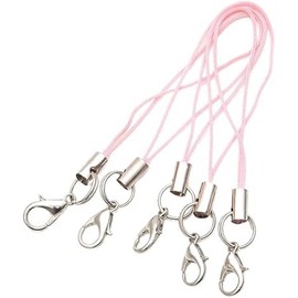 HODASHI 20Pcs Mobile Phone Rope Strap Charm Lariat Lanyard Phone Charms with Lobster Clasp Cords for Cellphone USB Drive, Keychain DIY Jewelry Accessories (Pink)