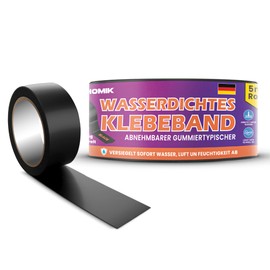 HOMIK 3 Pieces Each 5 cm x 5 m Extremely Strong Waterproof Tape Outdoor and Indoor Sealing Tape Waterproof Tape UV Resistant Duct Tape Self-Welding Tape Black