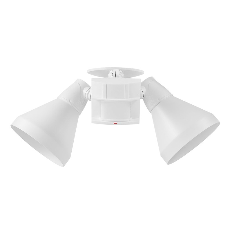 GLOBE 180-Degree 240 W Twin Head White Hardwired Motion Sensor