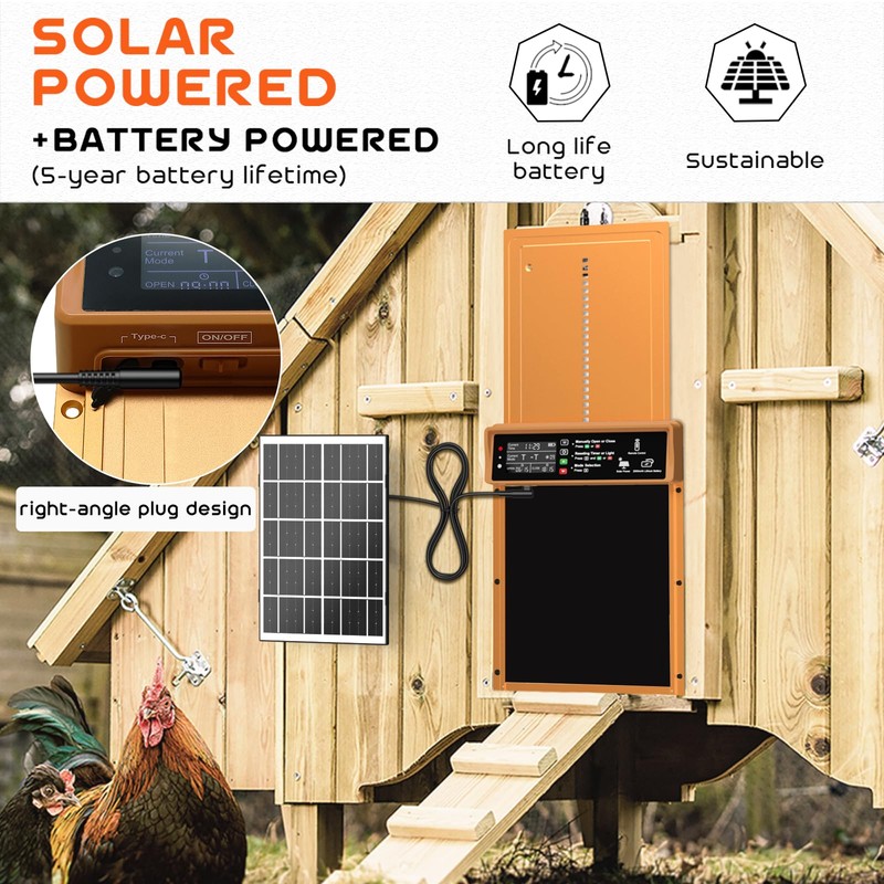 Asfrost Automatic Chicken Coop Door Solar Powered Automatic Chicken Door