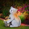 Cat Garden Statues Outdoor, Solar Cat Statues, Decoration with Cat