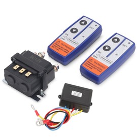 12V 250A Winch Solenoid Relay Contactor + 2pcs Wireless Winch Remote Control Kit, 3000 Lbs -5000 Lbs Heavy Duty Contactor Switch for ATV UTV SUV Boats 4x4 Vehicles Trailers Trucks