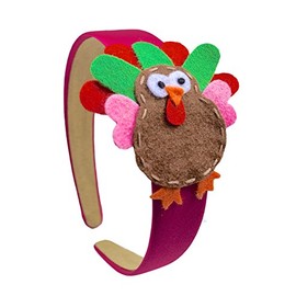 Felt Turkey Girls Headband (Hot Pink Band)