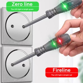 2-in-1 High Torque Strong Magnetic Screwdriver Electricity Detector Electric Tester Screwdriver Detector Electrical Voltage Circuit Tester Pen for Electrician Tools(2Pcs Flathead+Crosshead)