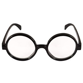 QDS Wizard Boy Harry Glasses with Clear Lenses Adults Fancy Dress Costume Accessory, Black (QDS698)