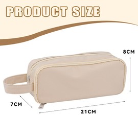 Lvjkes Pencil Case with 5 Compartments for Girls and Boys Waterproof Aesthetic Large Stationery Organizer for Kids Women Men Teens Students White 21 x 7 x 8 cm, White, Cosmetic bag