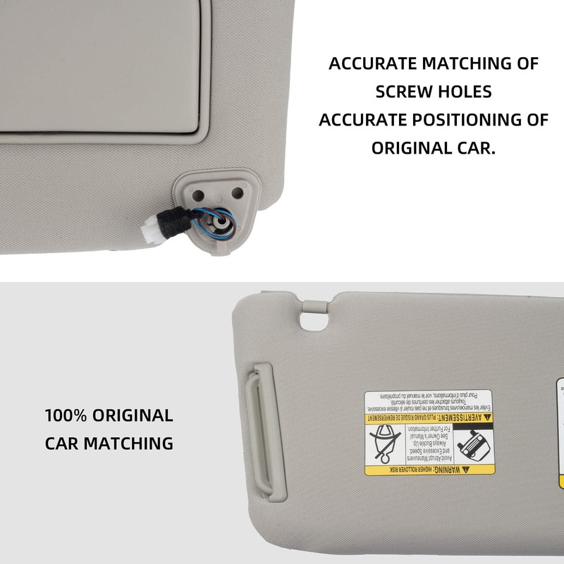 Dasbecan Gray Left Driver Side Sun Visor Compatible with Infiniti