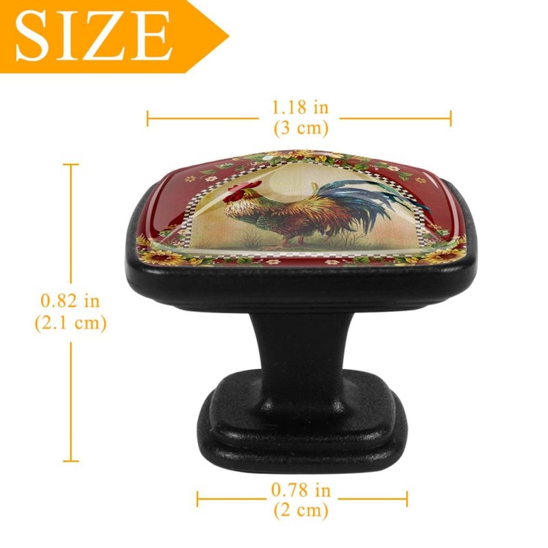 Anna Cowper 4 Pack 1.2 Inch Kitchen Cabinet Knobs Sunflower