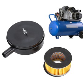 Air Compressor Filter Black Muffler for Noise Reduction in Boilers and Exhaust Ports (Iron)