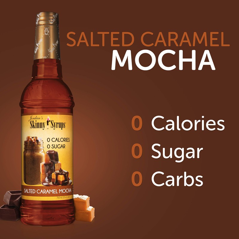 Jordan's Skinny Mixes Sugar Free Flavoring Syrup, Salted Caramel Mocha,