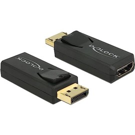 Delock 65573 Adapter Displayport 1.2 Stecker > HDMI Buchse 4K Aktiv schwarz,