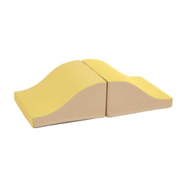 ECR4Kids SoftZone Junior Mix n' Match Slide, Beginner Playset, Yellow, 2-Pack