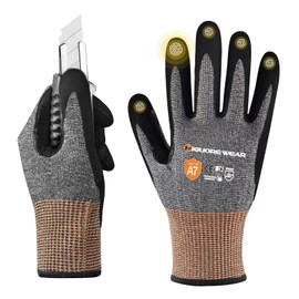 Migliore Wear Level 7 Cut Resistant Gloves, Touchscreen Carving Glove with Nitrile Palm, Firm Grip, Lightweight Oil-Proof Cut Protection Gloves for Men and Women