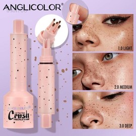 액체 에어 쿠션 주근깨 스탬프 펜 5 점 헤드 자연 인조 도트 스팟 방수 지속 메이크업 Liquid Air Cushion Freckle Stamp Pen 5 Point Head Natural Faux Dot Spot Waterproof Long-lasting Makeup [01 A02 Medium]