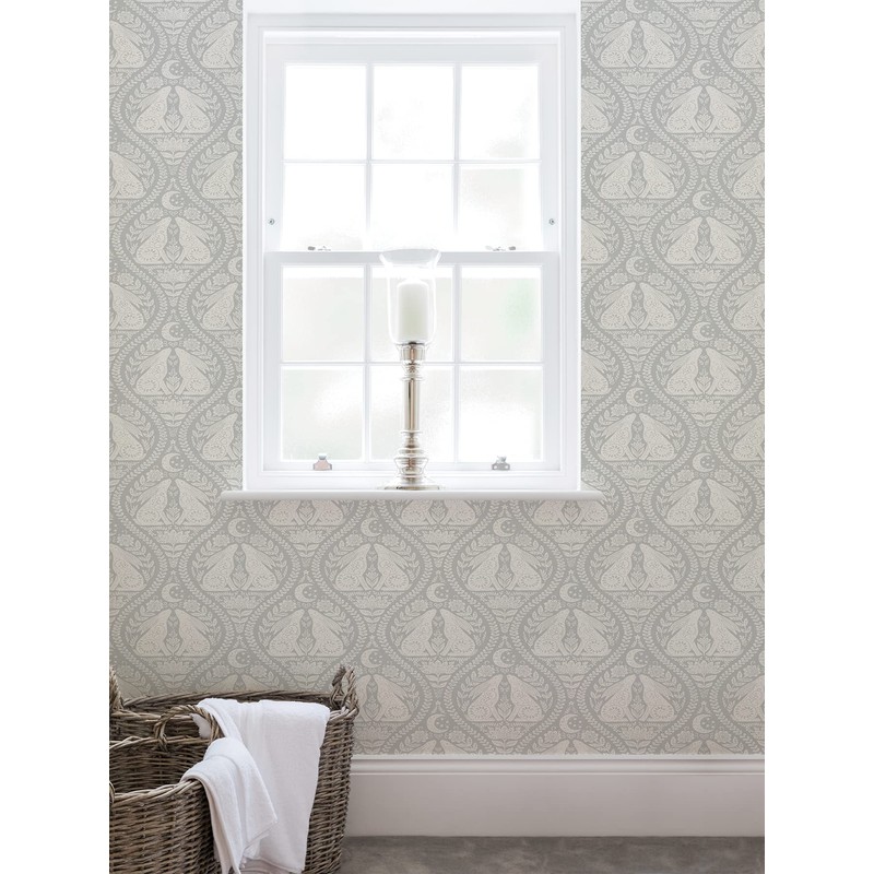 NuWallpaper Grey Moon Rabbit Peel & Stick Wallpaper