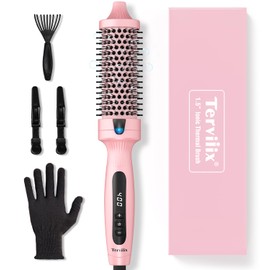 Terviiix 1.5 Inch Ionic Thermal Brush - Dual MCH Tech, Non-Blowing Heated Styler for Voluminous 90's Blowout, 9 Temp Settings, 30s Fast Heat, Ionic Smoothing, Dual Voltage for Travel