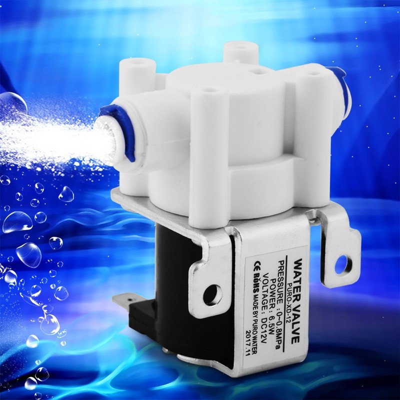 Water Valve, DC 12V Copper Plastic Electric Solenoid Valve Normally