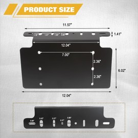 Xotic Tech Auto Front Hood Bumper License Plate Mounting Bracket Holder Off-Road LED Light Bar Spot Light Support Compatible with Most Trucks, Pickups, SUV, Jeep, 4x4