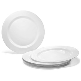 " OCCASIONS " 60 Plates Pack, Heavyweight Disposable Wedding Party Plastic Plates (10.5'' Dinner Plate, Plain White)