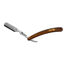 Classic Samurai CS-102 Matte Black Wholes + CS-101 Brown Professional Barber Straight Edge Shaving Razor 2 pcs for Men + 100 Lord Platinum single edge Razor Blades