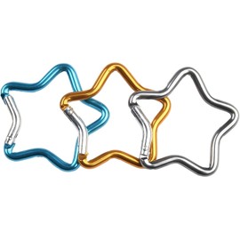 Pack of 3 Carabiner Hooks Star Spring Hook Keychain Camping Carabiner Clip for Camping Hiking Travel Bag Backpack Carabiner