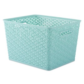 Whitmor Resin Form Tote Large, Turquoise