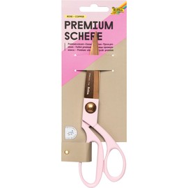 folia 7742 - Premium Scissors Household Scissors in Rose Gold with Pink Handle, Approx. 7.9 Inch Long, Kitchen Scissors for Paper, Cardboard, Fabric, Plants, Wool, Yarn, etc.