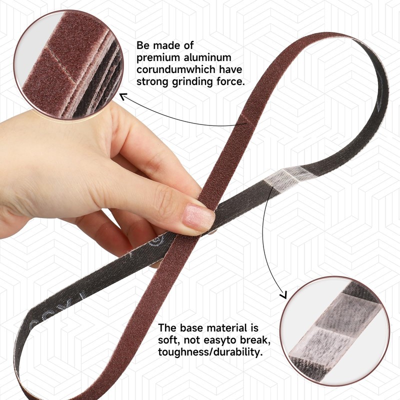 STEBRUAM Pack of 30 Sanding Belts 9 x 533 Grit