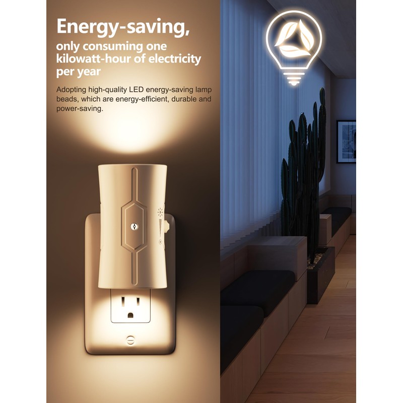 fesnne Night Light, LED Night Lights Plug into Wall, [2