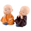 4 Monks Decoration, Smile Cute Little Monk Statues Miniature Figurines