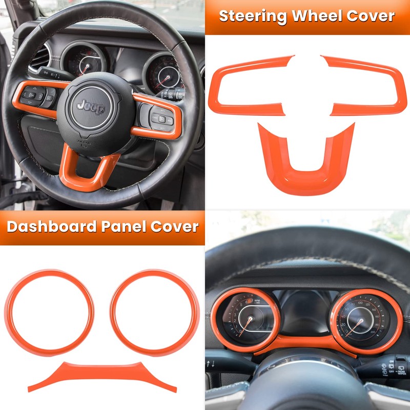 23PCS Full Set Interior Decoration Trim Kit for Jeep Wrangler