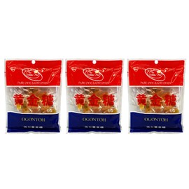 UMAYA - The Golden Drop Ogontoh Candy (2.2oz Per Pack) - Japanese Traditional Pure Cane Sugar Candies - Natural Hard Candy - No Colorings, Flavorings, or Additives - Individually Wrapped - Bundle of 3