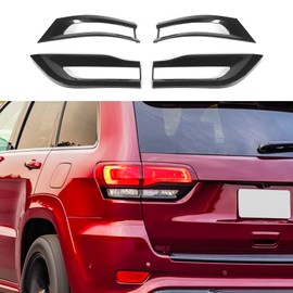 Jimen Compatible with Jeep Grand Cherokee 2014-2020, 4PCS Tail Light Cover Trim Exterior Accessories (Black)