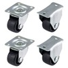 Qty. 4 x 25mm Plastic Swivel & Fixed Castors -