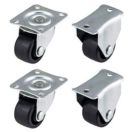 Qty. 4 x 25mm Plastic Swivel & Fixed Castors - Furniture, Appliance & Equipment Small Wheels by Bulldog Castors - Max 50Kg Per Set