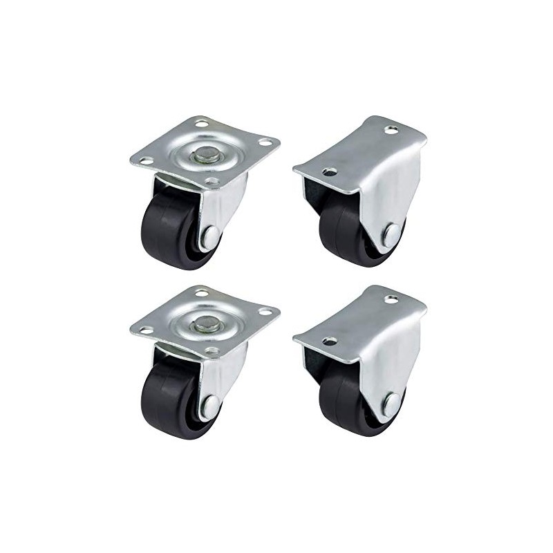 Qty. 4 x 25mm Plastic Swivel & Fixed Castors -