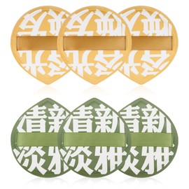 Scettar 6 Stück Make Up Schwamm Set, Wiederverwendbar Powder Puff, Waschbar Puderquaste Groß, Korean Schminkschwamm für Loses Puder Foundation Concealer Flüssige Creme (3 Gelb + 3 Grün)