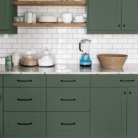 DWIL Matte Finish Furniture Paint - 16 Oz Wood Paint for Cabinets, Doors, Tables, and Dressers Refinishing - Water-Based, Non-Toxic & Odorless, Easy to Apply(Cardamom Green)-Without Tools